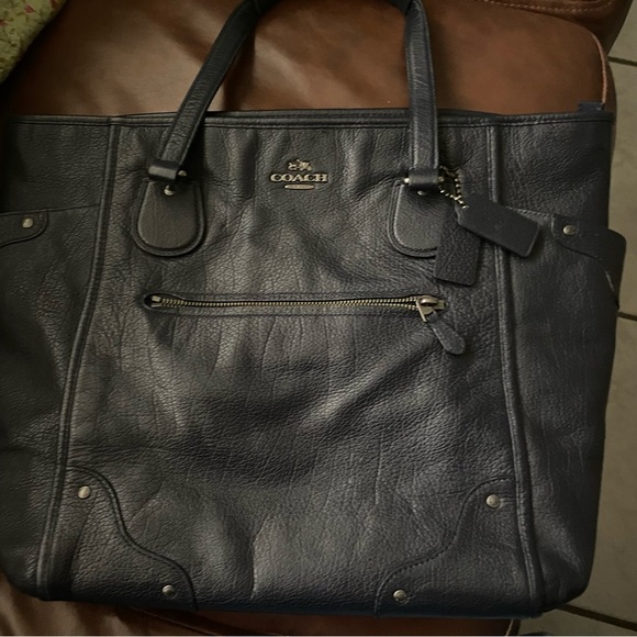 Coach tote bag. Barely used. Great condition navy blue - Picture 1 of 11